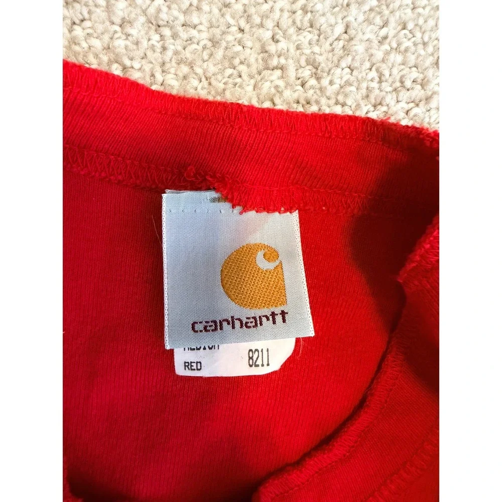 Carhartt Mens Medium Red Cotton Thermal Union Suit USA Made Vintage 8211